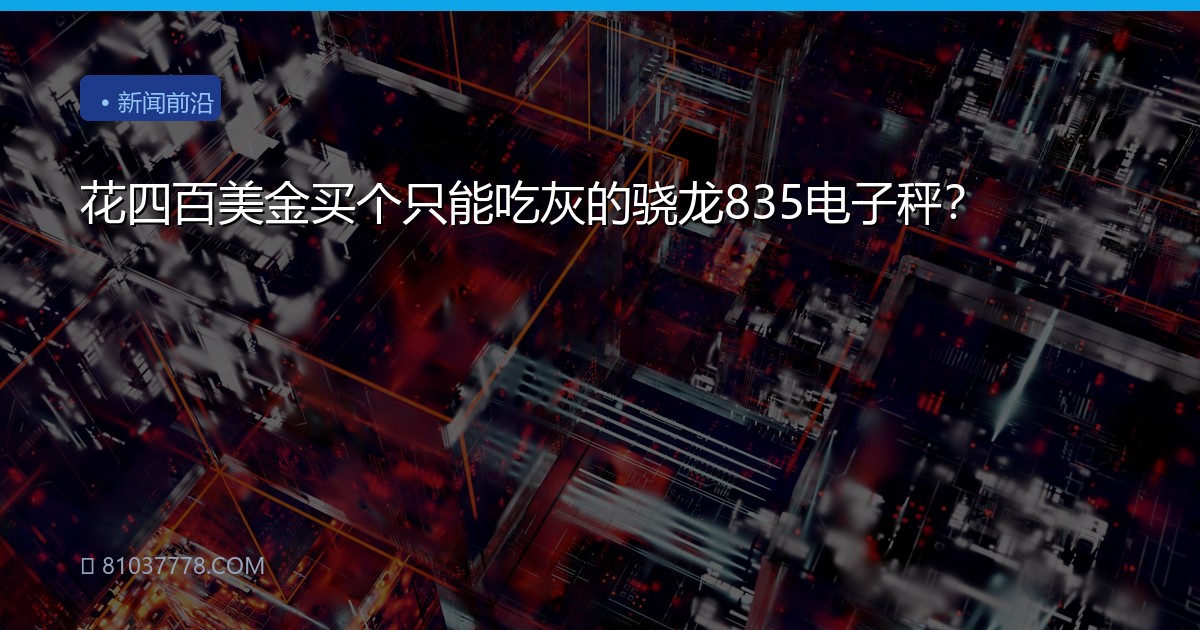 花四百美金买个只能吃灰的骁龙835电子秤？